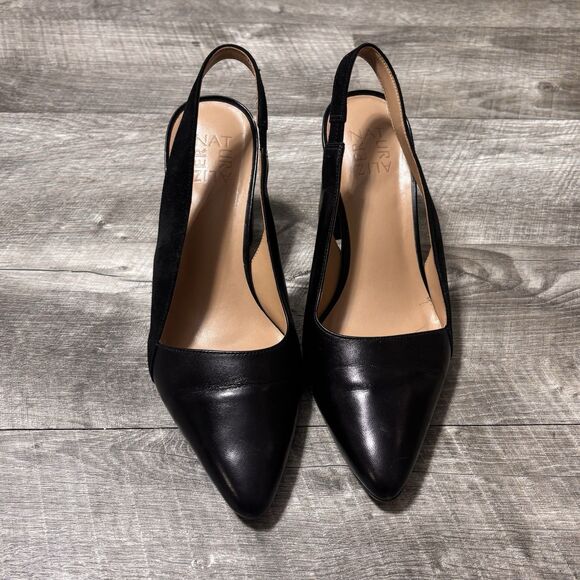 Naturalizer Womens Hannie Leather N5 Contour Heel Pump Slingback Black Sz 8.5 - Picture 4 of 7
